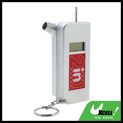 2 in 1 Key ring Digital LCD Tire Pressure Gauge 0-120 PSI Reading