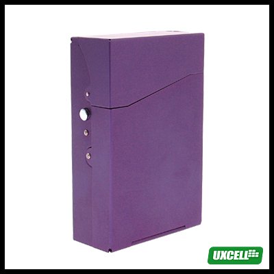 TRAVEL Aluminum Hard Cigarette Case Box 12 Cigarettes- Purple