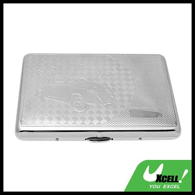 Travel Stainless Steel Cigarette Box Case - Silvery