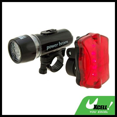 5 LED Bike Headlight Rear Warning Flash Light Bicycle Torch