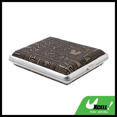 Brown Ancient Eygptian Hard Cigarette Box Case Holder