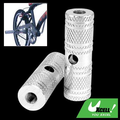 Silvery Two Steel 3/8" Axle Foot Pegs for BMX Bicycle Bike