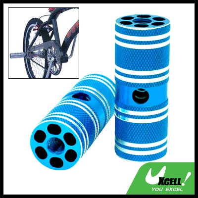 Steel BMX Bike Bicycle 3/8" Axle Blue Foot Pegs Two
