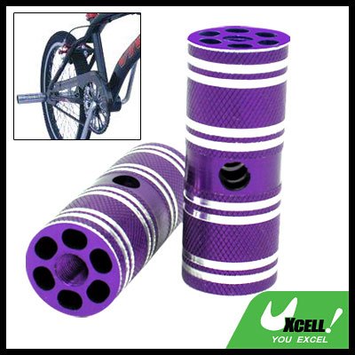 Two Steel BMX Bike Bicycle 3/8" Axle Foot Pegs Purple