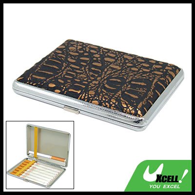 Hard Case Metal Holder 16 Cigarette with Leather Cover