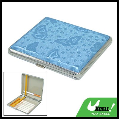 Butterfly 18 Cigarette Hard Case Metal Holder Blue