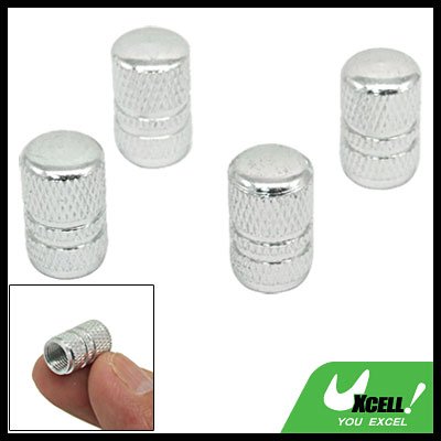 Silvery Car Auto Tyre Tire Valve Stem Covers Caps 4 PCS