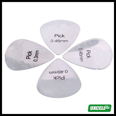 Two Size Stainless Steel Guitar Picks 0.3mm, 0.46mm