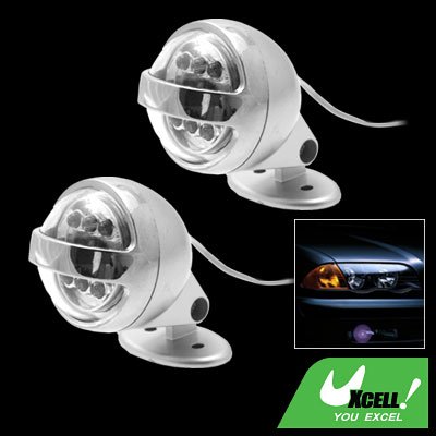Car Auto Two Decorative 6 LED Circular Projecting Blue Light Lamp (SL-637)