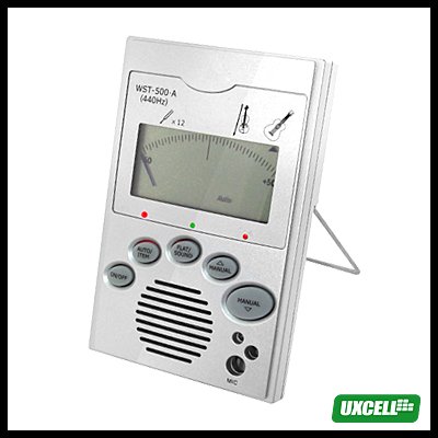 Chromatic Tuner + A4 Tone Generator for Guitar Violin (WST-500A) Silver