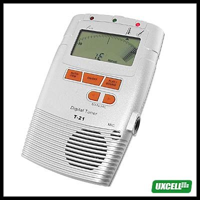 Multifunction LCD Digital Tuner Chromatic Guitar Violin (Model: Musedo T-21) Silver + black