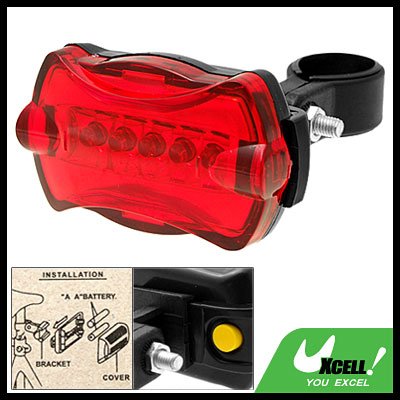 5 LED 7 Mode Bike Bicycle Rear Tail Safety Flash Light Lamp