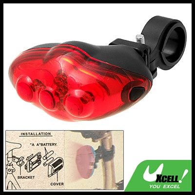 Uneven Bike Bicycle 5 LED 7 Mode Rear Tail Flash Light Lamp