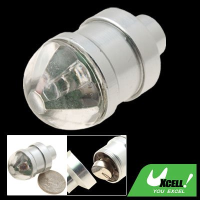 Bike Car Tyre Valve Stem Cap Blue LED Flash Light Lamp Silvery (XB-512)