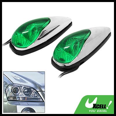 Green Crystal Mini Two Car Auto Decorative Light Lamp 12V (TS-21)