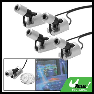 Silvery Adjustable Angle 4 Blue LED Car Auto Light Lamp DX - 004