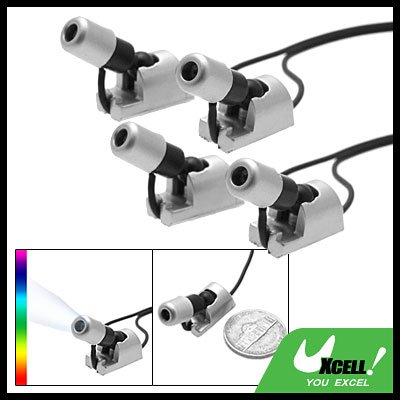 Silvery Adjustable Angle 4 Coloful Flash LED Car Auto Light Lamp DX - 004
