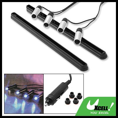 4 Super Silvery Black Car Auto Blue LED Light Lamp DX-027