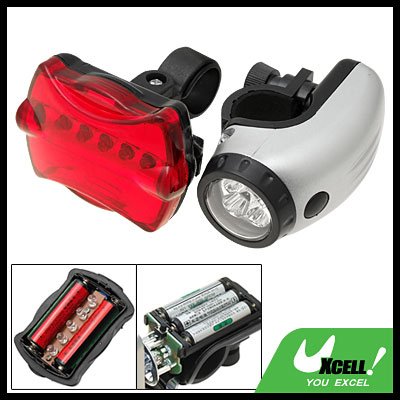 5 LED Bike Headlight 5 LED Rear Flashlight Bicycle Lamp