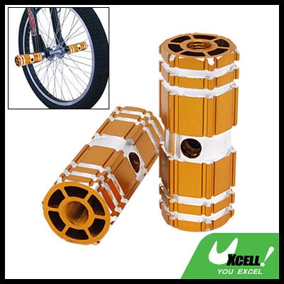 Bicycle Bike Stunt 3/8" Axle Aluminum Foot Pegs Golden for BMX