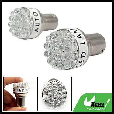 Twin (2 Pcs) White 19 LED Auto Car Turn Tail Light Lamp 12V