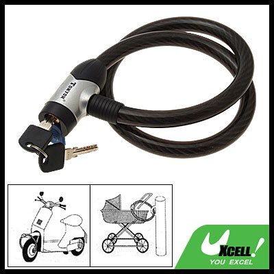 Coil Cable Bike Lock and Keys (15mm Dia x 800mm)