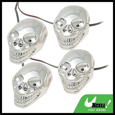 Auto Car Decorative Colorful Blue Red LED Skull Light Lamp