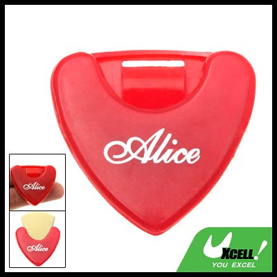 Red Plastic Beat Guitar Pick Holder Carrying Case