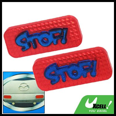 Couple Red Rectangle Car Motorcycle Reflector Blue Stop Sign (HL-6073)