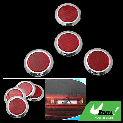 4 Pieces Red Round Car Reflector Set (HL-3003)