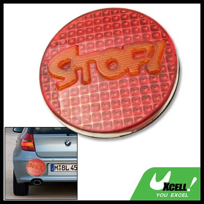 Round Red Stop Sign Bee Footprints Automobile Car Reflector