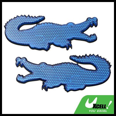 Blue Crocodile Shape Stick-on Car Reflectors Safety Pair