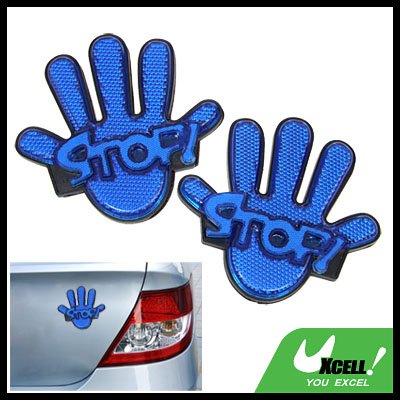 Blue Palm Pattern Stick-on Car Reflectors Warning Sign