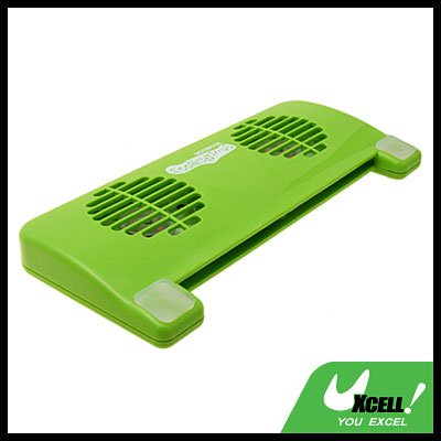 2 Fan Green USB Notebook Cooling Pad Cooler