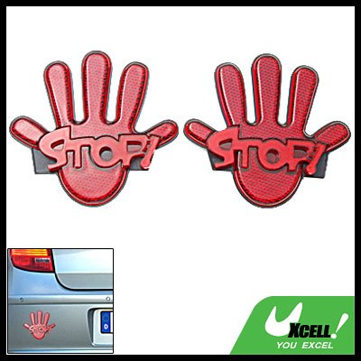 Palm Pattern Stick-on Car Reflectors Driving Safety Red