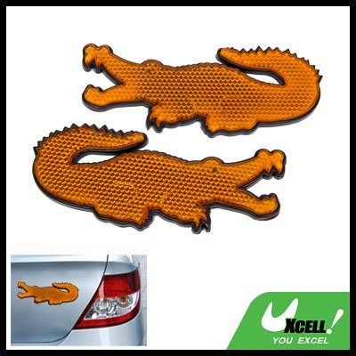 Crocodile Shape Stick-on Car Reflectors Safety Yellow