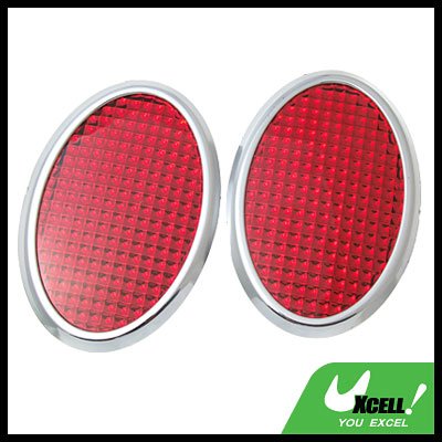 Red Stick-on Car Reflectors Motorcycle Scooter Safety