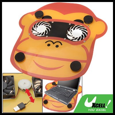 Cartoon USB 2 Fan Quiet Cooling Pad for Laptop Notebook