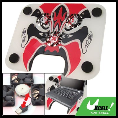 Chinese Beijing Opera Face 3 Fan USB Laptop Cooling Pad
