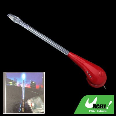 Car Auto Front Mount Decorative Colorful Flash Light Antenna Pole Red (XB-103)