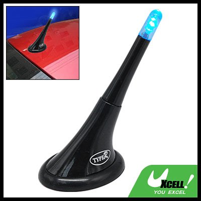 Black Car Inductive Decorative Antenna w/ Colorful Light