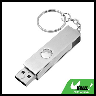 4GB USB Stainless Steel 2.0 Flash Memory Stick Drive w. Key Ring