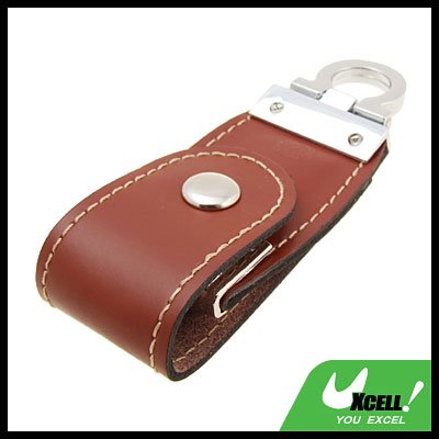 Brown Leather 2GB Ring USB Flash Memory Stick Drive