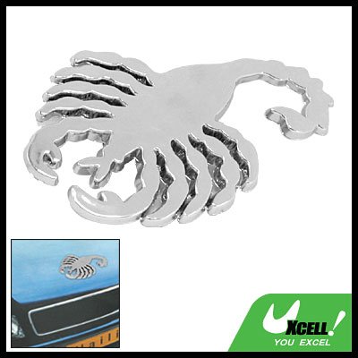 Silvery Scorpion Emblem Car Logo Badge Sticker