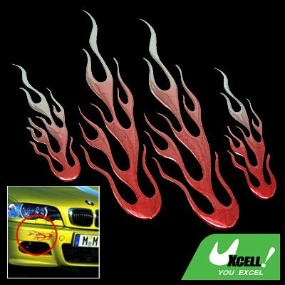Car Red Color Flame Decoration Logo Badge Sticker (HL-8012)