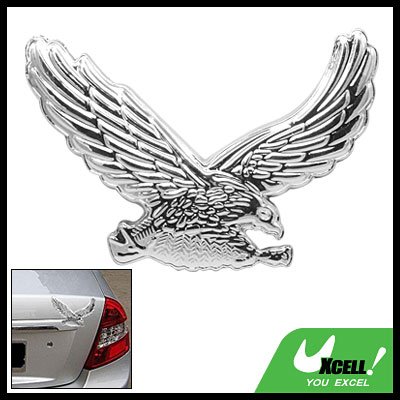 Chrome Look 3D Eagle Shaped Auto Car Badge Emblem Sticker