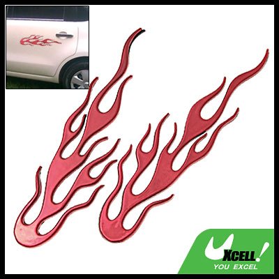 Car Decal Emblem Badge Blazing 3D Fire Flame Stickers