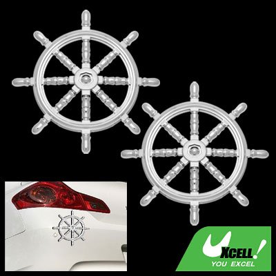 3D Nautical Steering Wheel Car Badge Emblem Sticker