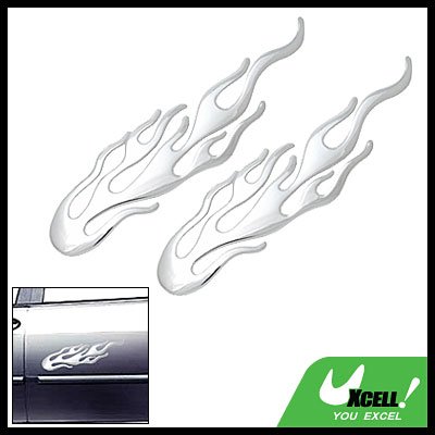 Auto Car Badge Emblem Sticker with Chrome Look Unique Pattern Shaped