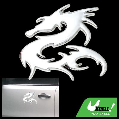 Silvery Dragon Car Decoration Logo Badge Sticker Truck